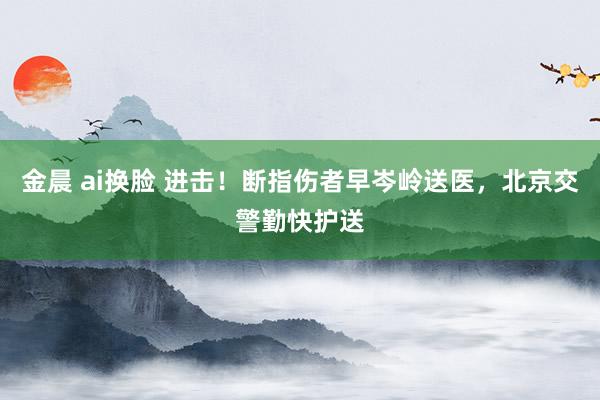 金晨 ai换脸 进击！断指伤者早岑岭送医，北京交警勤快护送