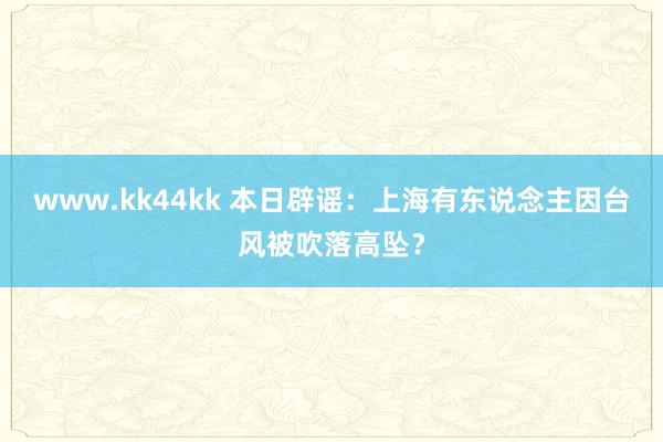 www.kk44kk 本日辟谣：上海有东说念主因台风被吹落高坠？