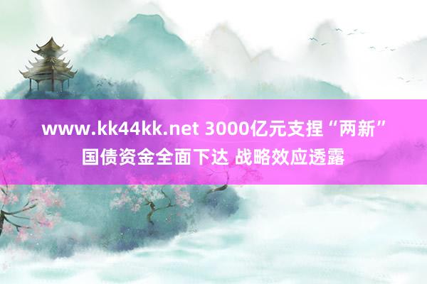 www.kk44kk.net 3000亿元支捏“两新”国债资金全面下达 战略效应透露