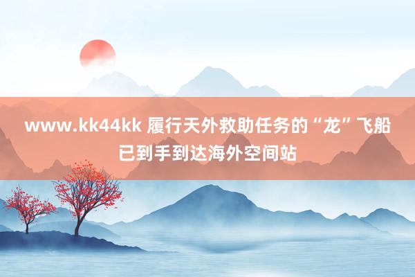 www.kk44kk 履行天外救助任务的“龙”飞船已到手到达海外空间站