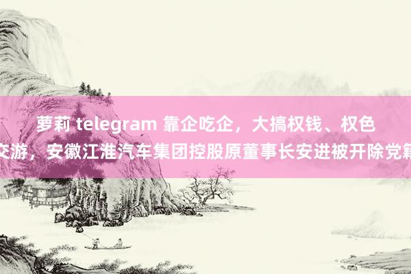 萝莉 telegram 靠企吃企，大搞权钱、权色交游，安徽江淮汽车集团控股原董事长安进被开除党籍