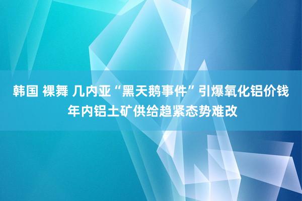 韩国 裸舞 几内亚“黑天鹅事件”引爆氧化铝价钱 年内铝土矿供给趋紧态势难改