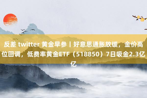 反差 twitter 黄金早参丨好意思通胀放缓，金价高位回调，低费率黄金ETF（518850）7日吸金2.3亿