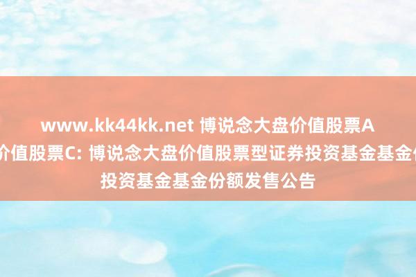 www.kk44kk.net 博说念大盘价值股票A，博说念大盘价值股票C: 博说念大盘价值股票型证券投资基金基金份额发售公告