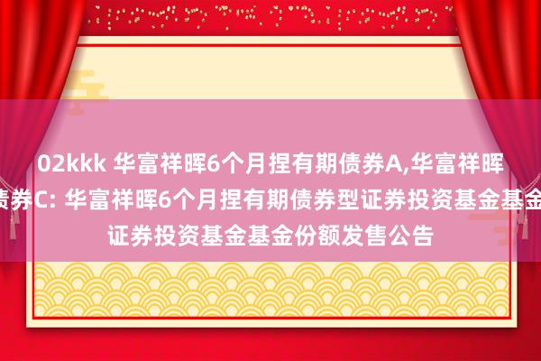 02kkk 华富祥晖6个月捏有期债券A，华富祥晖6个月捏有期债券C: 华富祥晖6个月捏有期债券型证券投资基金基金份额发售公告