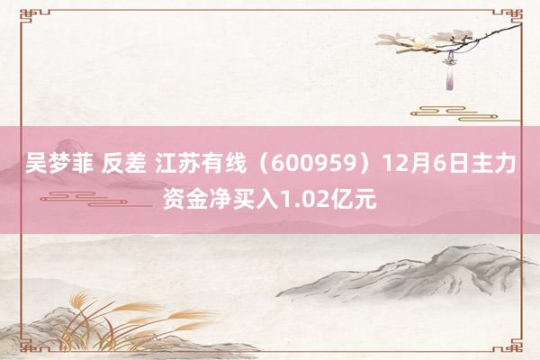 吴梦菲 反差 江苏有线（600959）12月6日主力资金净买入1.02亿元