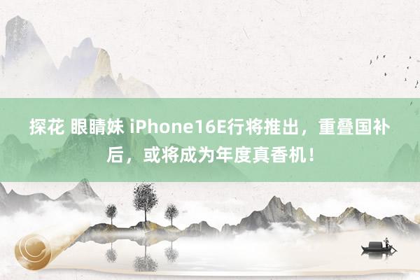 探花 眼睛妹 iPhone16E行将推出，重叠国补后，或将成为年度真香机！