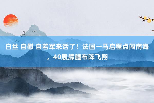 白丝 自慰 自若军来活了！法国一马启程点闯南海，40艘艨艟布阵飞翔