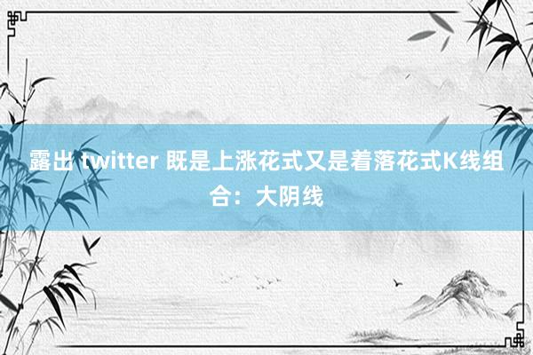 露出 twitter 既是上涨花式又是着落花式K线组合：大阴线